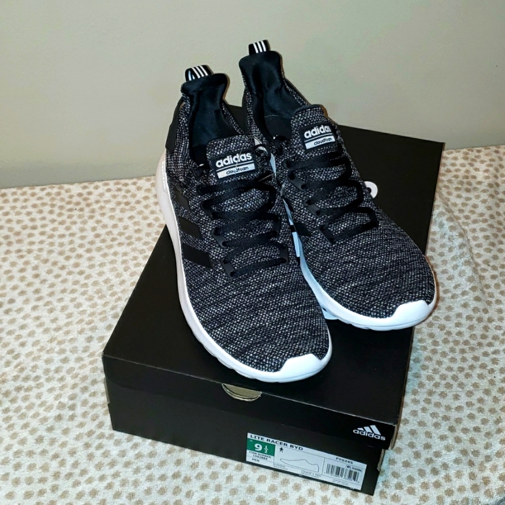 Adidas lite Racer Made with Earth Friendly  Materials  Fabrication.